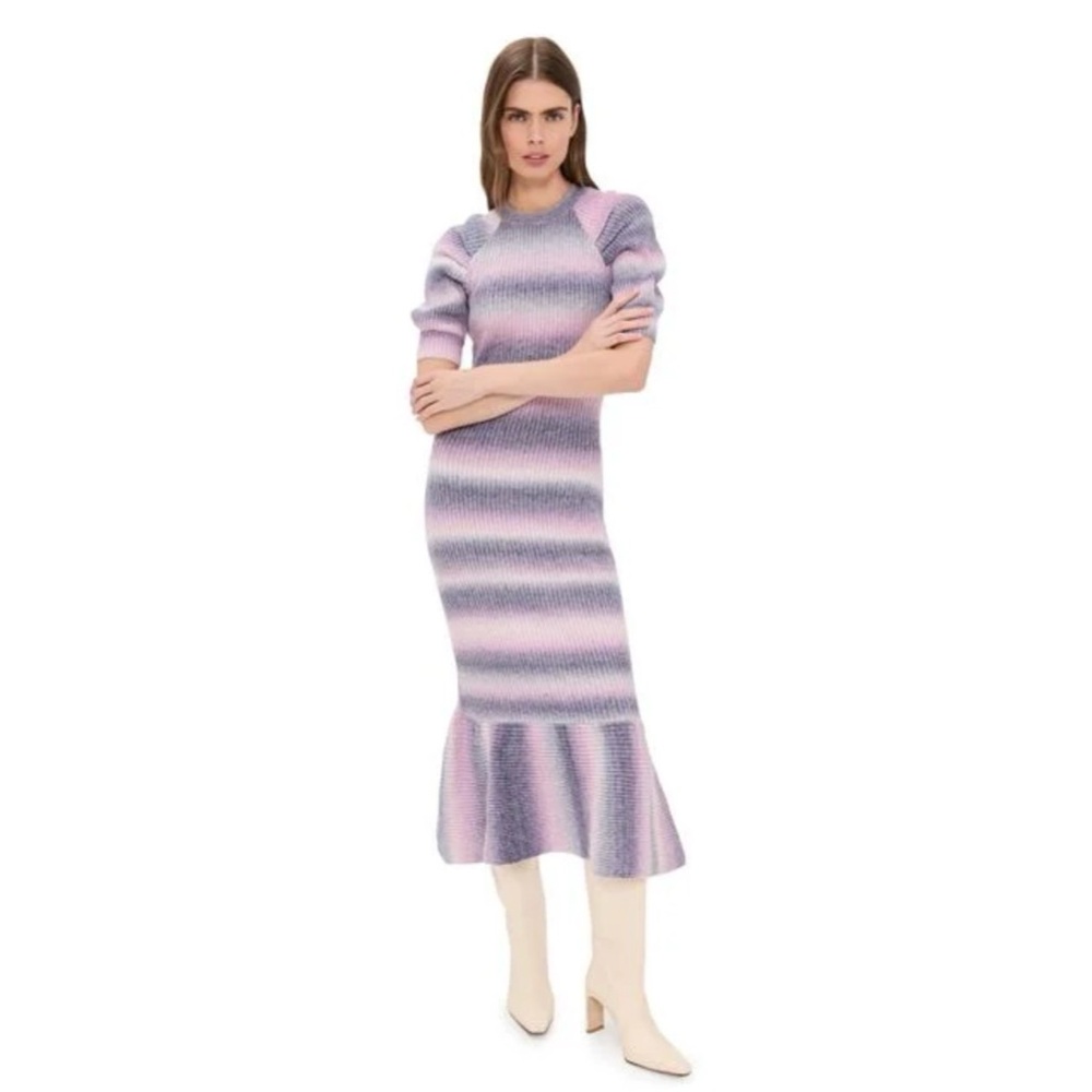 En Saison Lavender and Pink Striped Maxi Dress